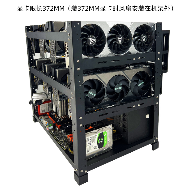 겹쳐서 사용할 수 있는 개방형 GPU 랙, 6, 8,  - Gpu Mining Rig Frame 8 Gpu 리뷰 및 가격
